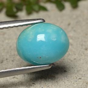 Turquoise bleue naturelle coupe ovale, 1,84 ct, opaque