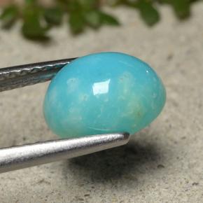 Turquoise bleue naturelle coupe ovale, 1,84 ct, opaque
