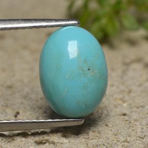 Turquoise bleue naturelle coupe ovale, 2,15 ct, opaque