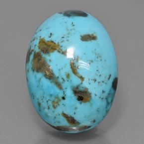Turquoise bleu naturelle coupe ovale, 65,42 ct, opaque