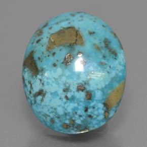 Turquoise bleue naturelle coupe ovale, 39,07 ct, opaque