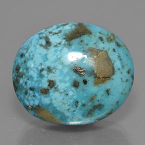 Turquoise bleue naturelle coupe ovale, 39,07 ct, opaque