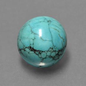 Turquoise bleue naturelle coupe roude, 4,62 ct, opaque