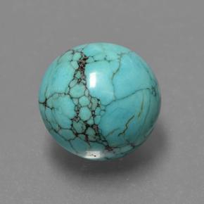 Turquoise bleue naturelle coupe roude, 4,62 ct, opaque