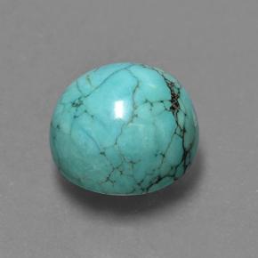 Turquoise bleue naturelle coupe roude, 4,62 ct, opaque