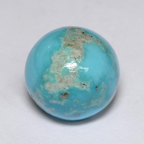 Turquoise Bleu naturelle Coupe roude, 5.67 ct, Opaque