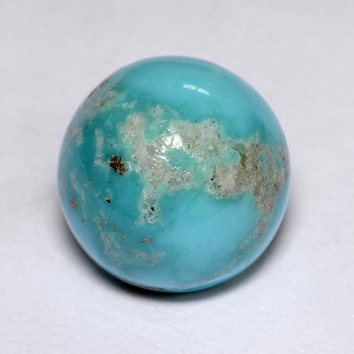 Turquoise Bleu naturelle Coupe roude, 5.67 ct, Opaque