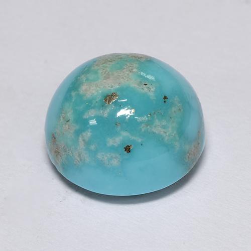 Turquoise Bleu naturelle Coupe roude, 5.67 ct, Opaque