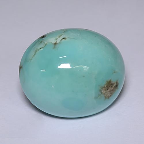 Turquoise Bleu naturelle Coupe ovale, 17.82 ct, Opaque