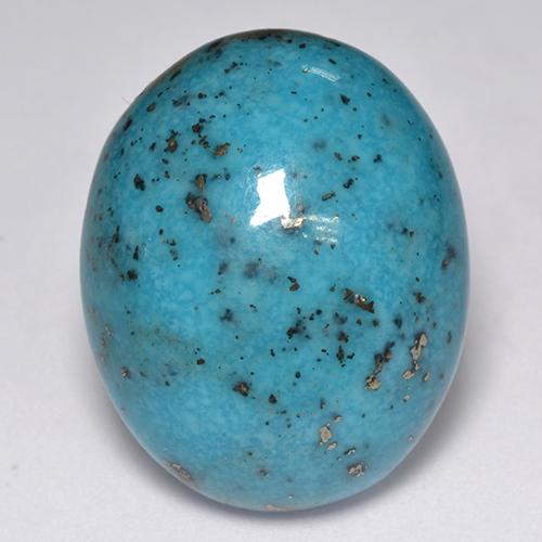 Turquoise turquoise naturelle coupe ovale, 23,76 ct, opaque