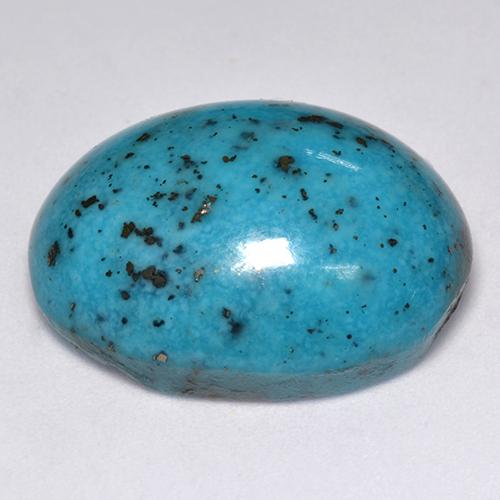 Turquoise turquoise naturelle coupe ovale, 23,76 ct, opaque