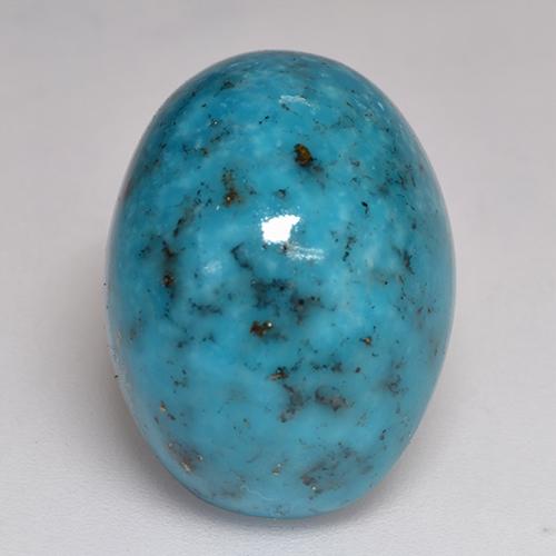 Turquoise Bleu verdâtre foncé naturelle Coupe ovale, 20.17 ct, Opaque