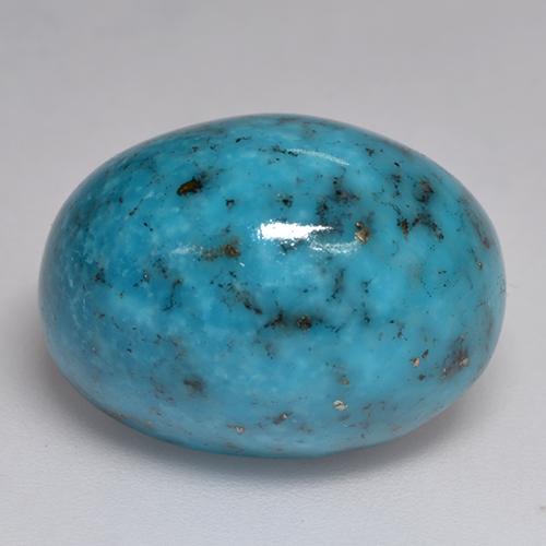 Turquoise Bleu verdâtre foncé naturelle Coupe ovale, 20.17 ct, Opaque