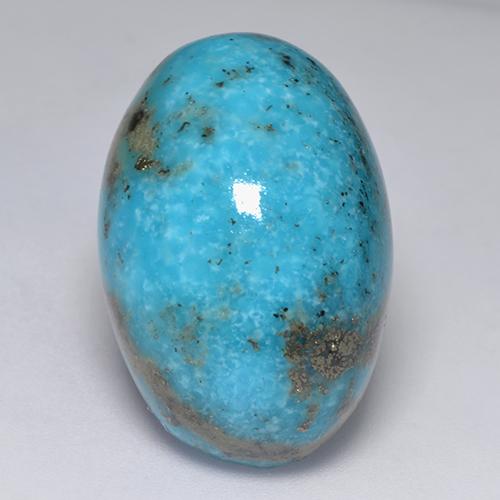 Turquoise turquoise naturelle coupe ovale, 31,22 ct, opaque
