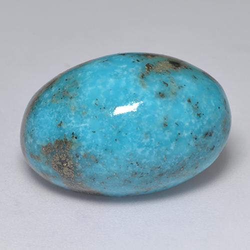 Turquoise turquoise naturelle coupe ovale, 31,22 ct, opaque