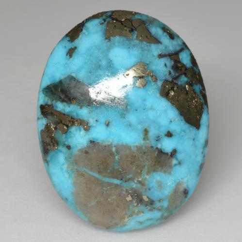 Turquoise turquoise naturelle coupe ovale, 24,20 ct, opaque