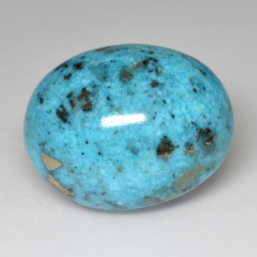 Turquoise turquoise naturelle coupe ovale, 32,85 ct, opaque