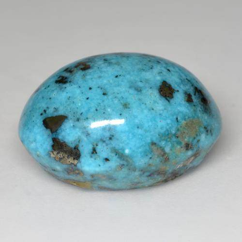 Turquoise turquoise naturelle coupe ovale, 32,85 ct, opaque