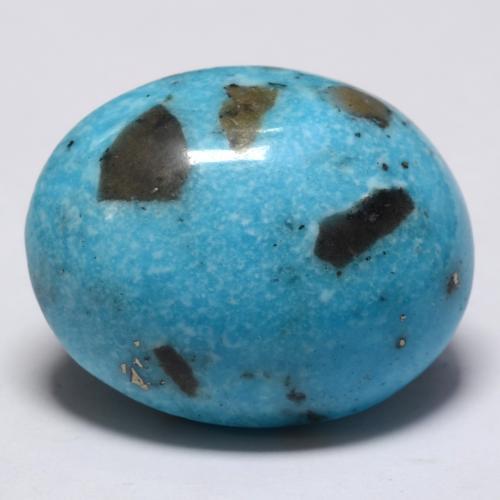 Turquoise Sarcelle naturelle Coupe ovale, 27.28 ct, Opaque