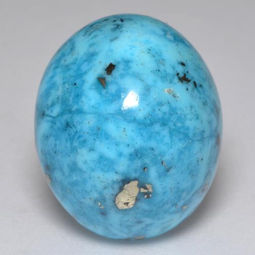 Turquoise turquoise naturelle coupe ovale, 27,18 ct, opaque