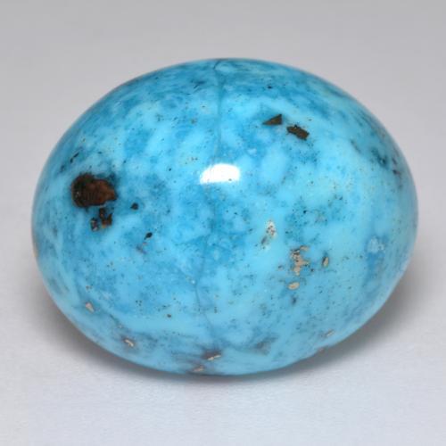 Turquoise turquoise naturelle coupe ovale, 27,18 ct, opaque