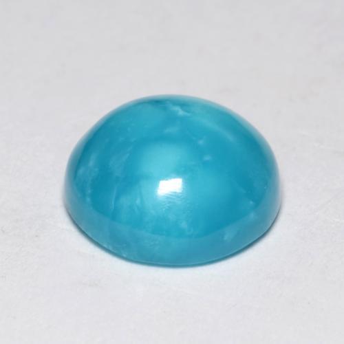 Turquoise turquoise naturelle coupe roude, 2,32 ct, opaque