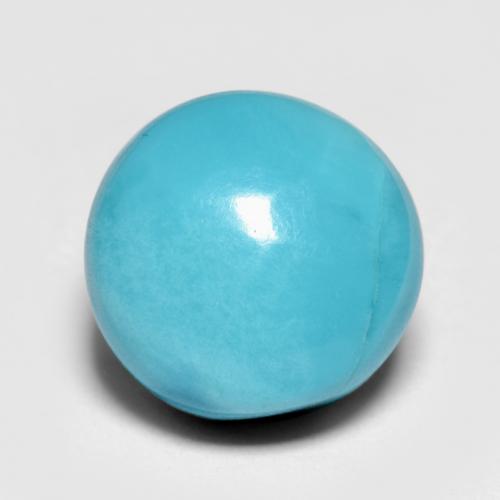 Turquoise Sarcelle moyen naturelle Coupe roude, 4.57 ct, Opaque