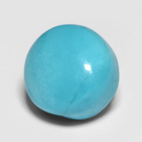 Turquoise Sarcelle moyen naturelle Coupe roude, 4.57 ct, Opaque
