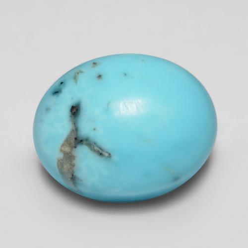 Turquoise turquoise naturelle coupe ovale, 3,46 ct, opaque