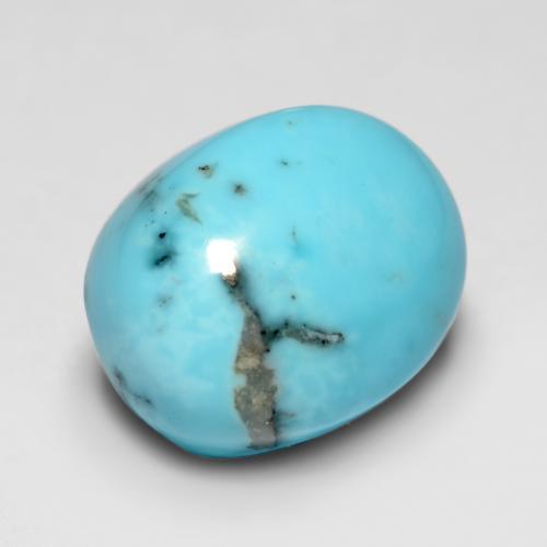 Turquoise turquoise naturelle coupe ovale, 3,46 ct, opaque