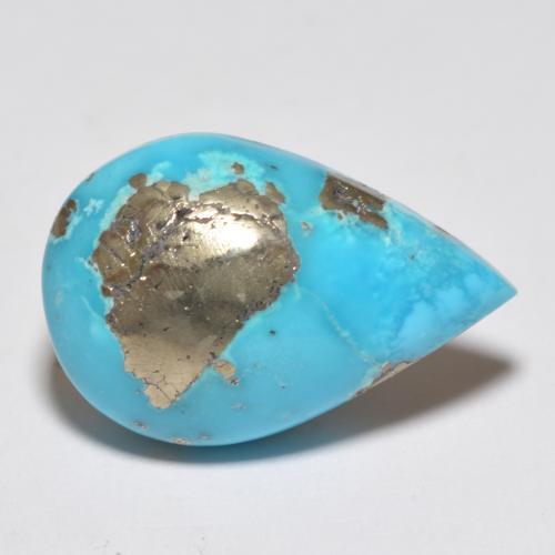 Turquoise turquoise naturelle en forme de poire, 12,80 ct, opaque