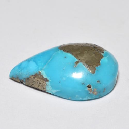 Turquoise turquoise naturelle en forme de poire, 12,80 ct, opaque