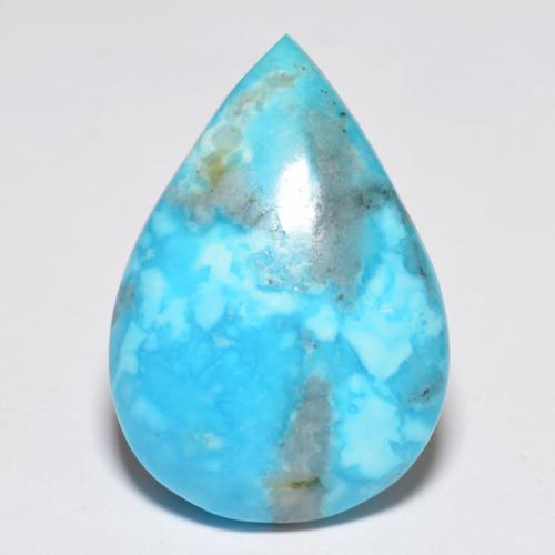Turquoise turquoise naturelle en forme de poire, 14,11 ct, opaque
