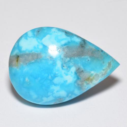 Turquoise turquoise naturelle en forme de poire, 14,11 ct, opaque