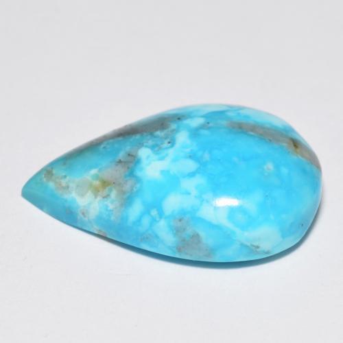 Turquoise turquoise naturelle en forme de poire, 14,11 ct, opaque