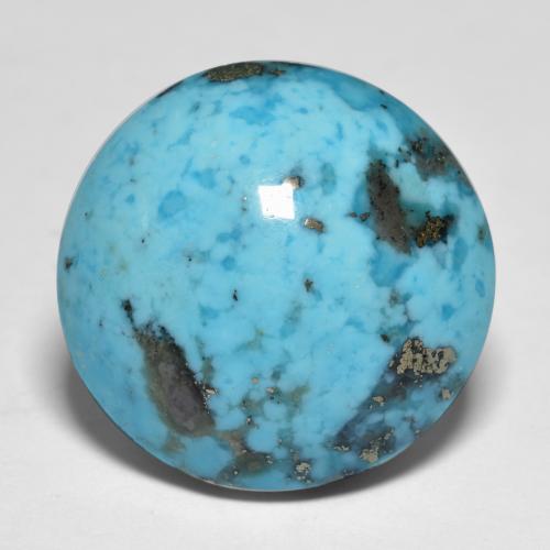 Turquoise turquoise naturelle coupe roude, 18,58 ct, opaque