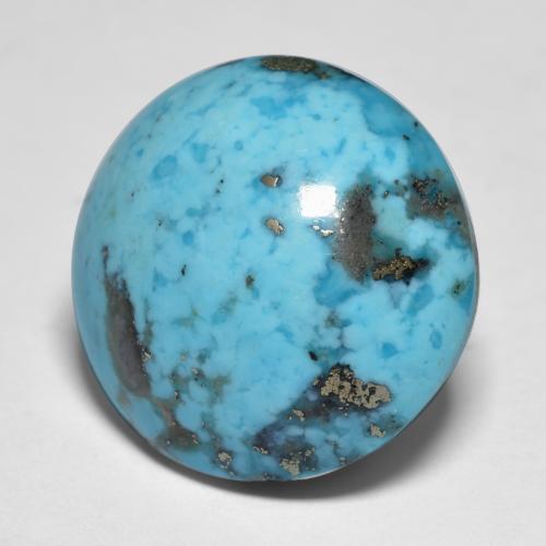 Turquoise turquoise naturelle coupe roude, 18,58 ct, opaque