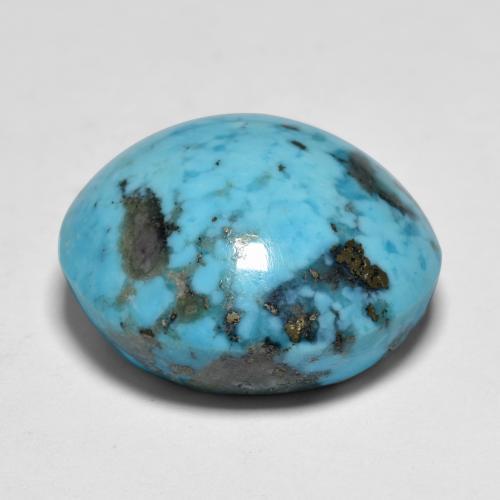 Turquoise turquoise naturelle coupe roude, 18,58 ct, opaque