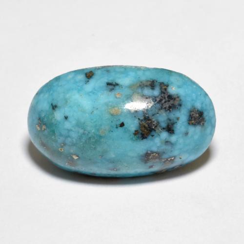 Turquoise turquoise naturelle coupe ovale, 11,43 ct, opaque