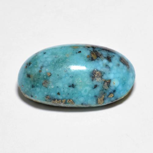 Turquoise turquoise naturelle coupe ovale, 11,43 ct, opaque