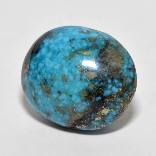 Turquoise turquoise naturelle coupe ovale, 22,66 ct, opaque