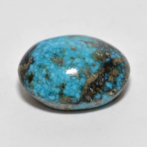 Turquoise turquoise naturelle coupe ovale, 22,66 ct, opaque