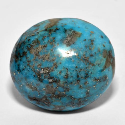 Turquoise turquoise naturelle coupe ovale, 32,76 ct, opaque