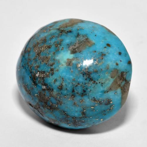 Turquoise turquoise naturelle coupe ovale, 32,76 ct, opaque