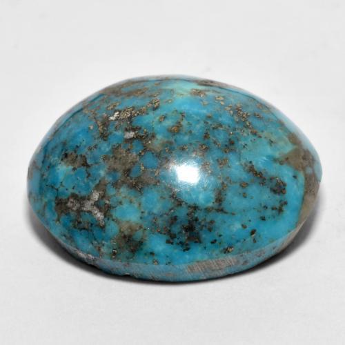 Turquoise turquoise naturelle coupe ovale, 32,76 ct, opaque