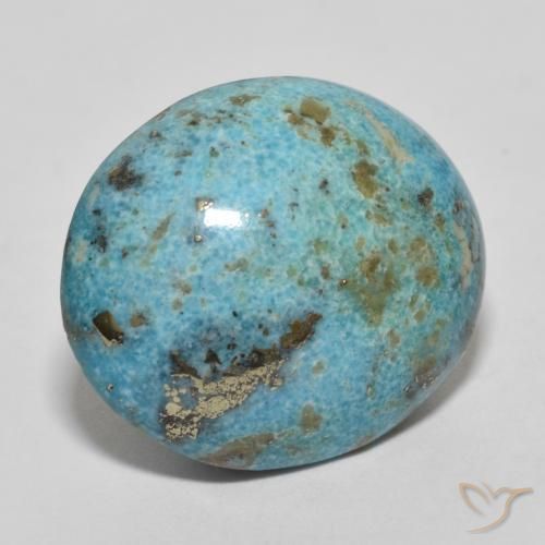 Turquoise Sarcelle naturelle Coupe ovale, 18.04 ct, Opaque