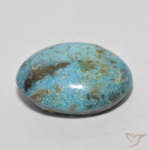 Turquoise Sarcelle naturelle Coupe ovale, 18.04 ct, Opaque