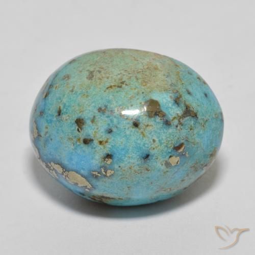 Turquoise Vert mousse de mer naturelle Coupe ovale, 20.37 ct, Opaque