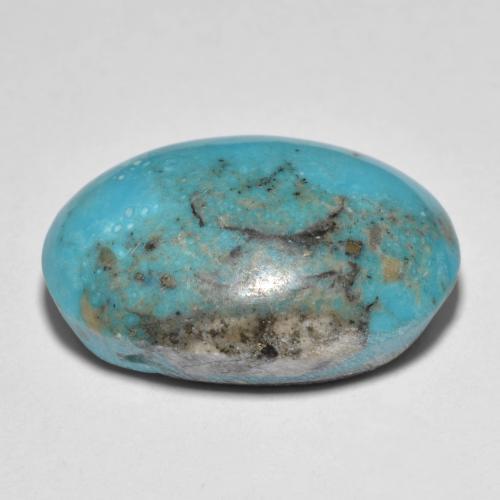 Turquoise Bleu verdâtre moyen naturelle Coupe ovale, 25.79 ct, Opaque