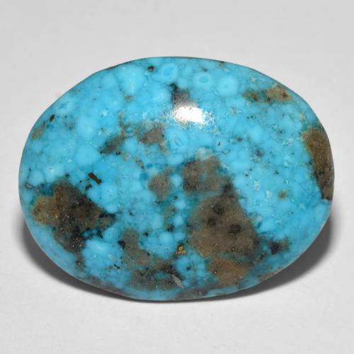 Turquoise turquoise naturelle coupe ovale, 26,05 ct, opaque